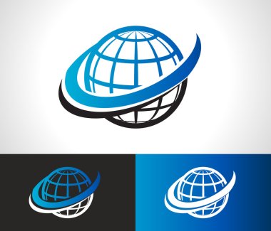 Swoosh World Logo Icon clipart
