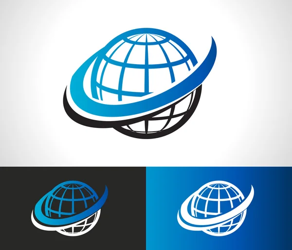 Swoosh World Logo Icon lizenzfreie Stockillustrationen