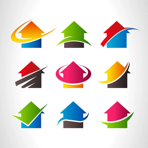 Real Estate House Logo Icons — Stock Vector