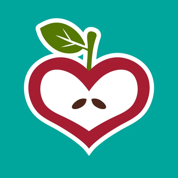 Ikona jabłko serca — Wektor stockowy