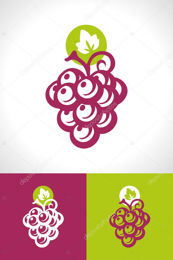 Simple grape and wine logo icon