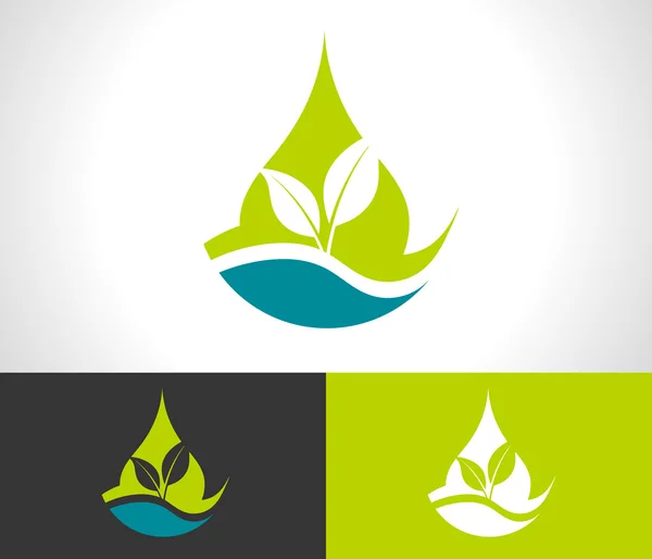 Groen eco-blad pictogram — Stockvector