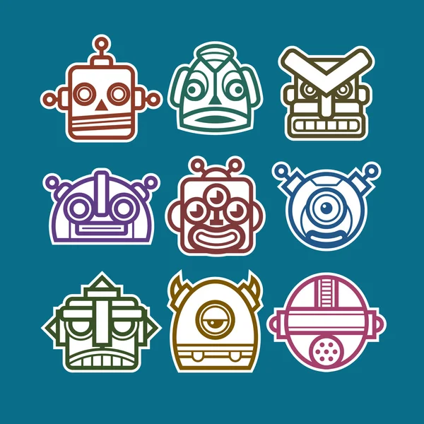 Robot Monster iconos — Vector de stock