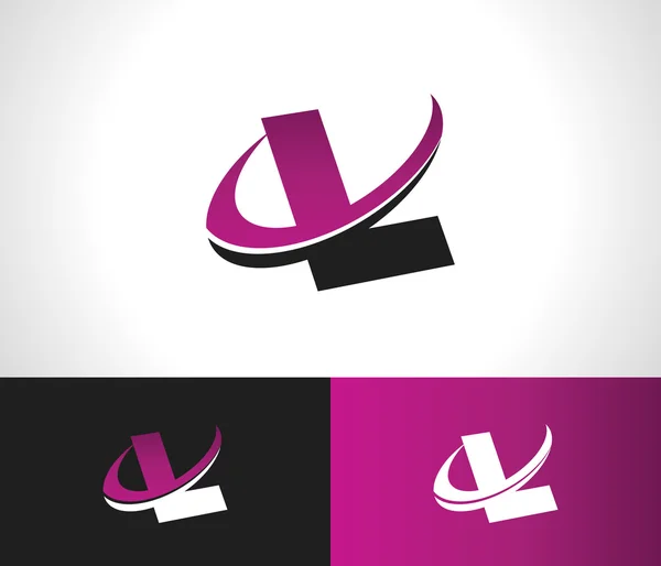 Swoosh alfabeto icono L — Vector de stock