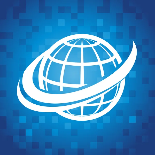 Swoosh Globe Icono — Vector de stock