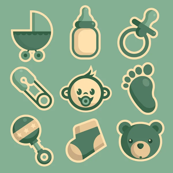 Baby Shower Icons — Stock Vector