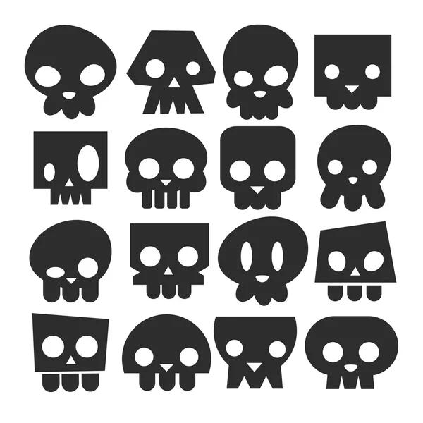 Set of skull heads — Stock Vector