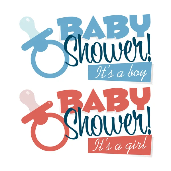 Baby Shower Pacifiers Emblems — Stock Vector