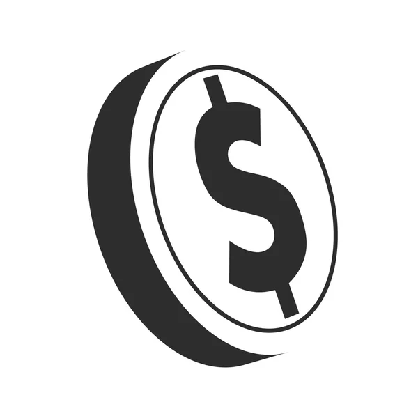 Icona logo moneta dollaro — Vettoriale Stock
