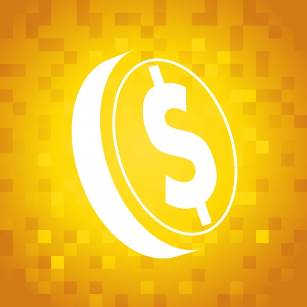 Dollar symbole de pièce — Image vectorielle