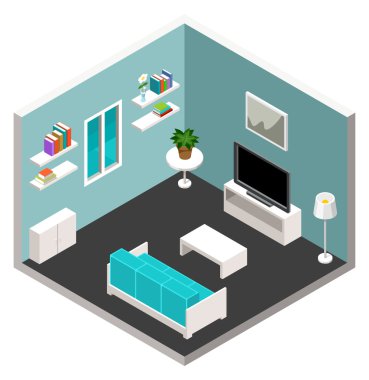 vektör izometrik mobilya