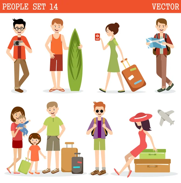 People go to holiday. — Stock Vector