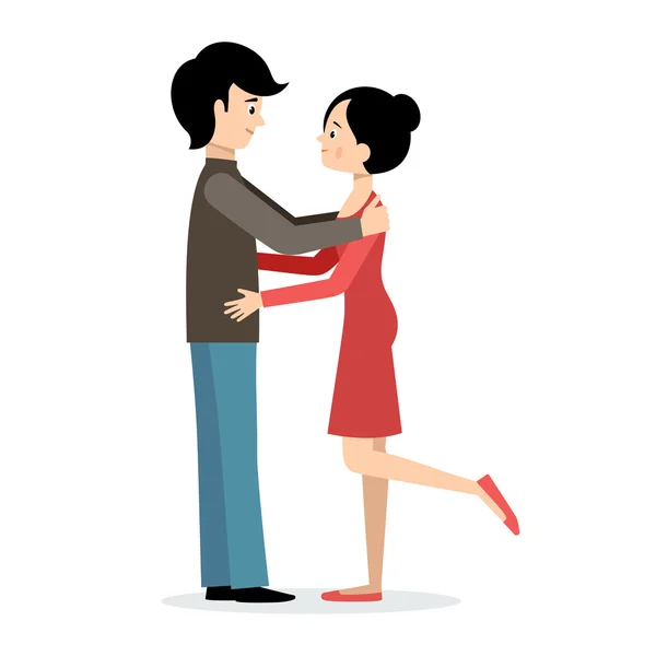 Aimer couple homme et femme — Image vectorielle