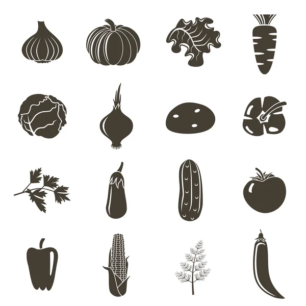 Różne ikony warzyw — Wektor stockowy