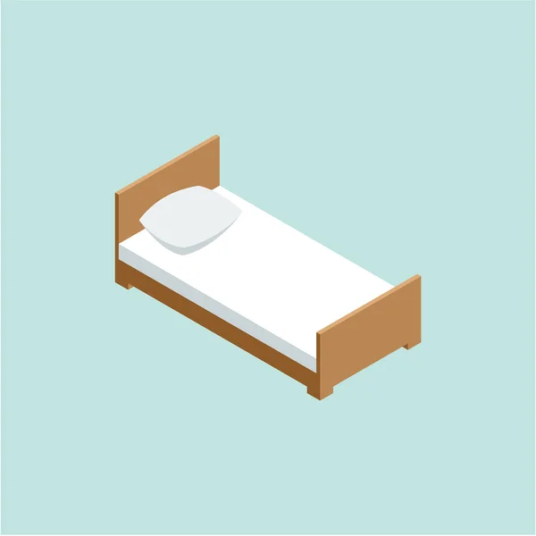 Cama isométrica 3D — Vector de stock