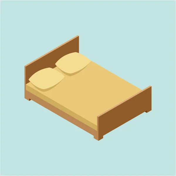 Cama isométrica 3D — Vector de stock