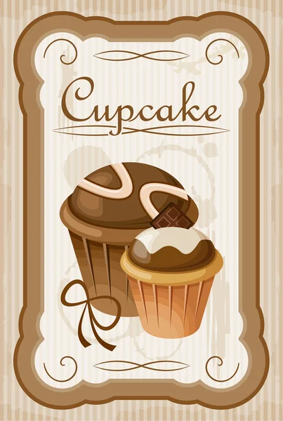 Vintage cupcake poster. — Stock Vector