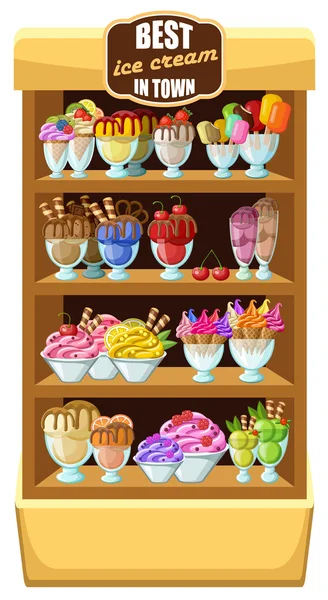 Ice cream shop, — Stock Vector