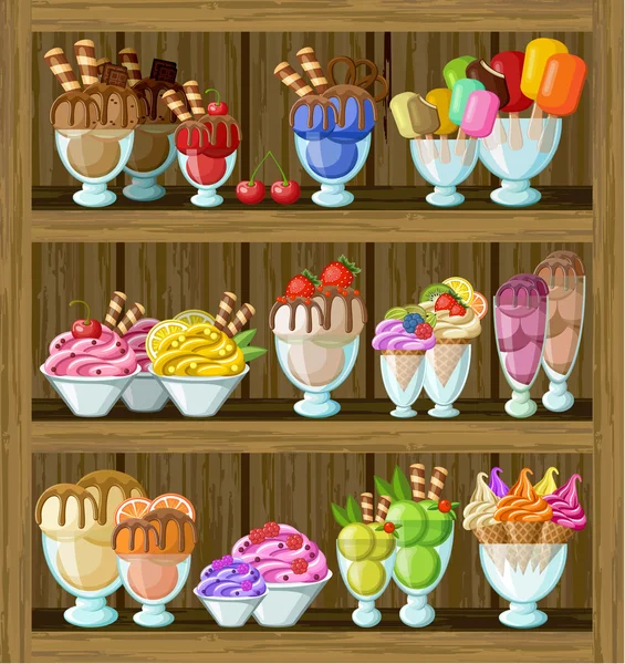 Ice cream shop. — Stock Vector