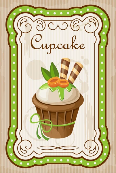 Vintage Cupcake Poster. — Stok Vektör
