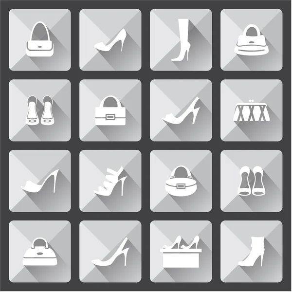 Set van platte iconen voor mobiel en web met lange schaduwen. vector — Stockvector