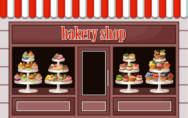Obchod sladkostí a pekárna. — Stockový vektor