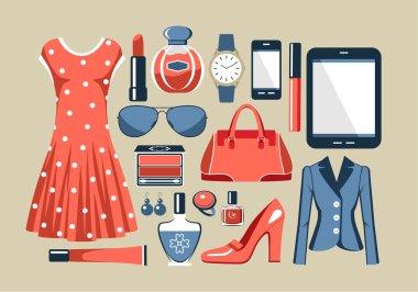 moda stil düz tasarımında ayarla