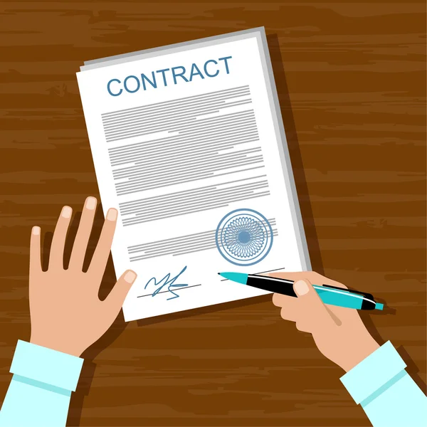 Signing a contract. Business meeting. — Stock Vector