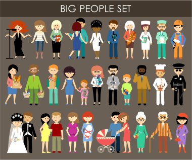 Set of people of different professions and ages.  clipart