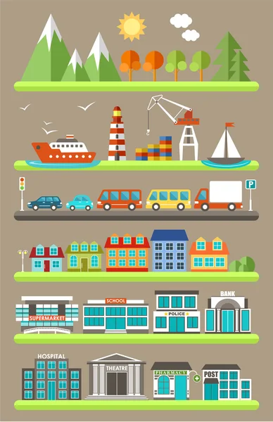 Flat city infographics — Stock Vector