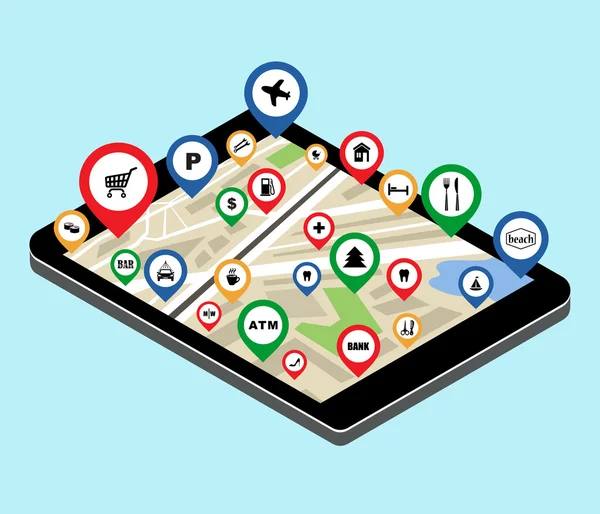 Város navigációs app — Stock Vector