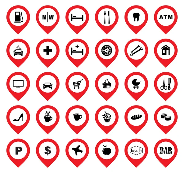 Location Icons. — Stock Vector