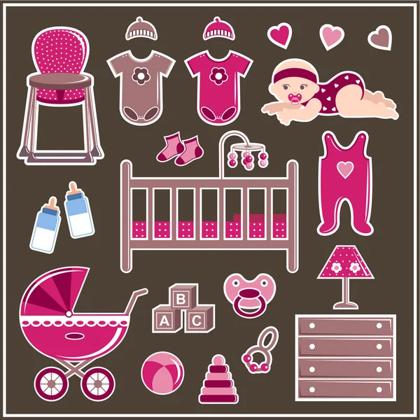 Set for a little girl — Stock Vector