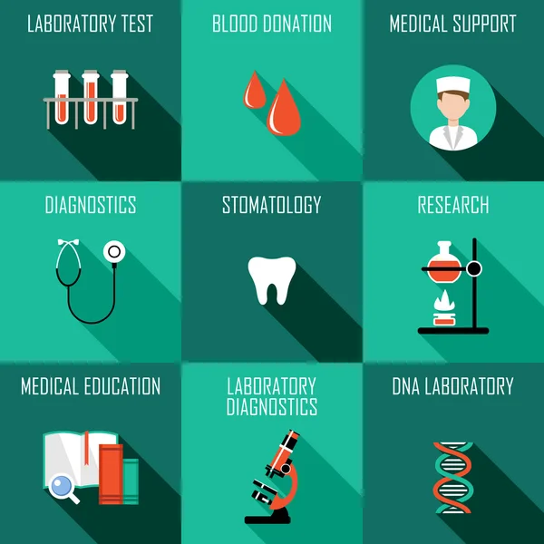 Ensemble d'icônes de médecine — Image vectorielle