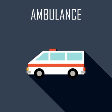 Ambulans düz simgesi