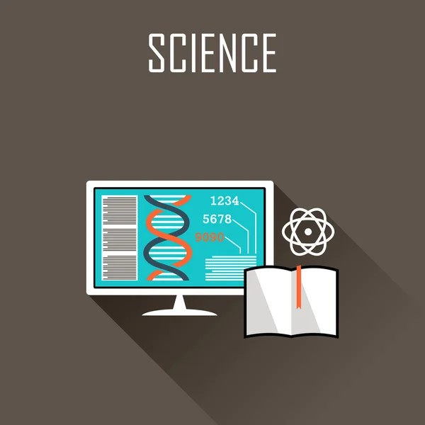 Icono plano ciencia — Vector de stock