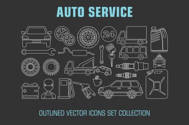 Anahat otomatik hizmet Icons set