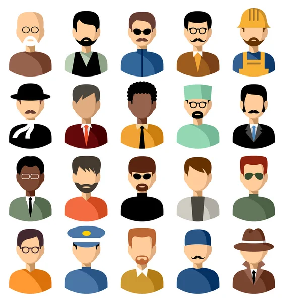 Conjunto de iconos planos con los hombres. ilustración vectorial — Vector de stock