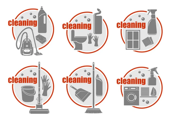 Set van pictogram schoonmaken. Vectorillustratie — Stockvector