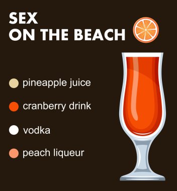 Kokteyl infographics koyu arka plan üzerinde