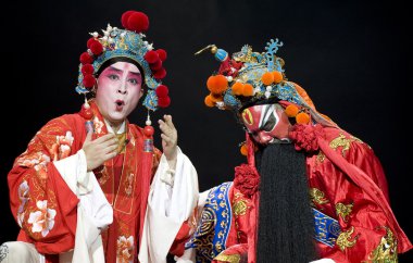 Çince Geleneksel opera aktör tiyatro kostüm 