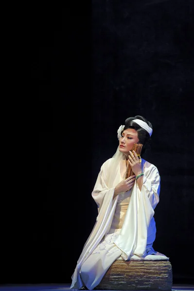 Pretty chinese traditional opera actress with theatrical costume — Stock Photo, Image