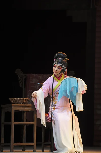 Hübsche traditionelle chinesische Opernsängerin mit theatralischem Kostüm — Stockfoto