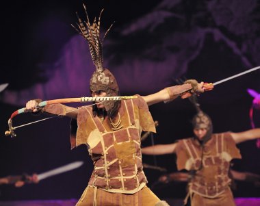 Çin Tibet etnik dansçılar