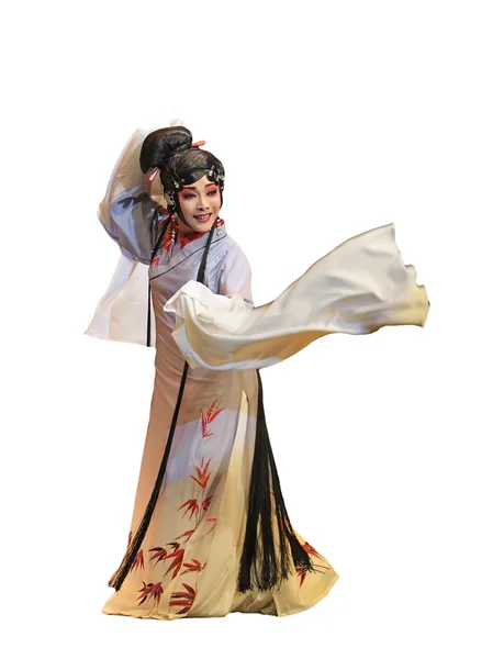 Pretty chinese traditional opera actress with theatrical costume — Stock Photo, Image