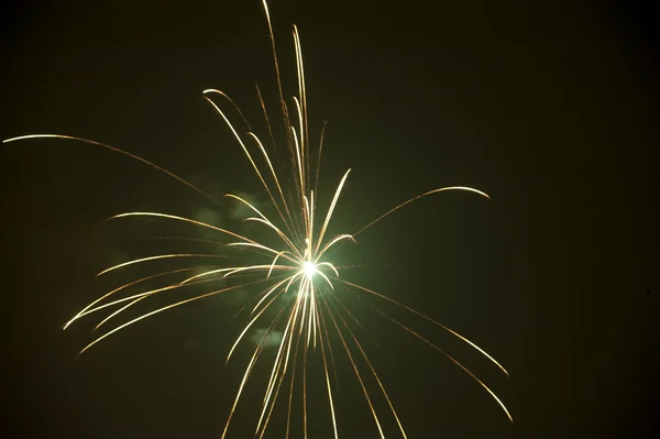 Fogos de artifício festivos brilhantemente coloridos — Fotografia de Stock