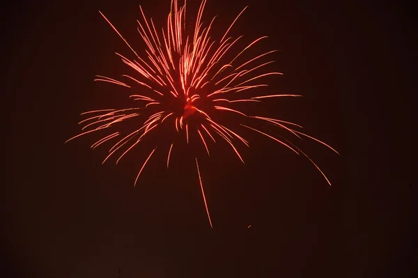 Fuegos artificiales festivos de colores brillantes — Foto de Stock