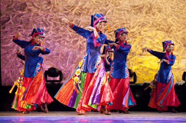 chinese Tibetan ethnic dance clipart