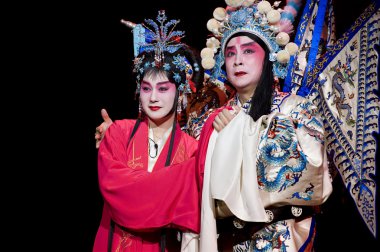 Çince Geleneksel opera aktör tiyatro kostüm 