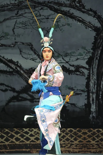 Acteur d'opéra traditionnel chinois avec costume théâtral — Photo